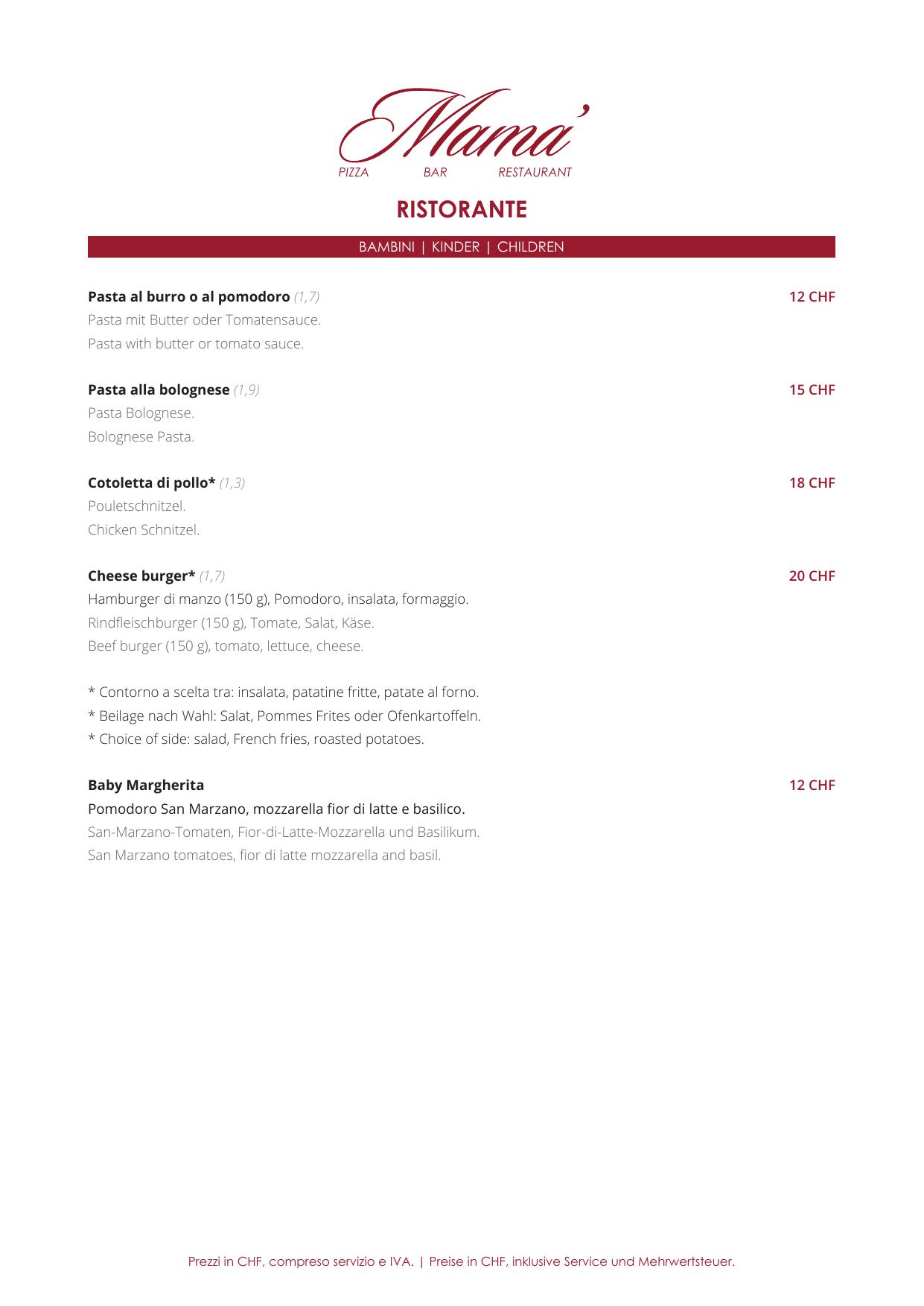 Speisekarte Mamà – Seite 9