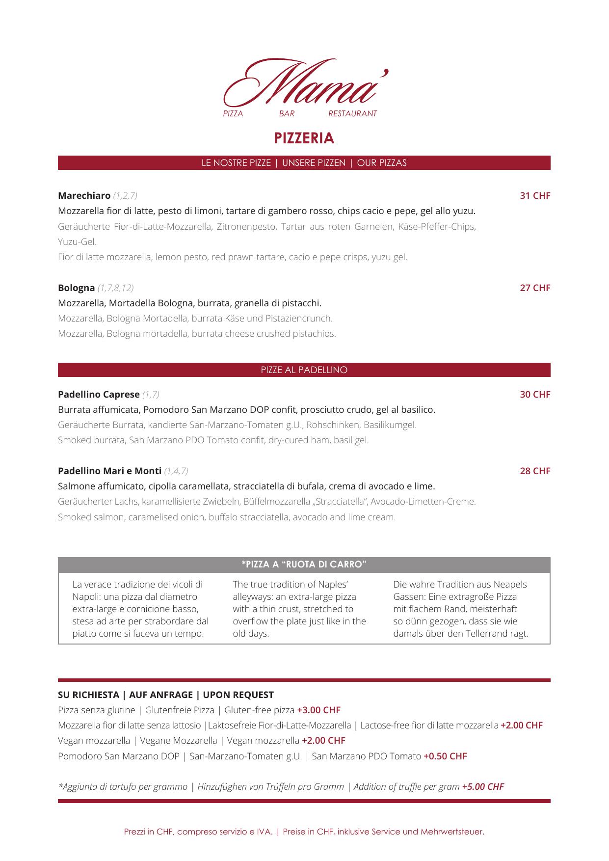Speisekarte Mamà – Seite 12